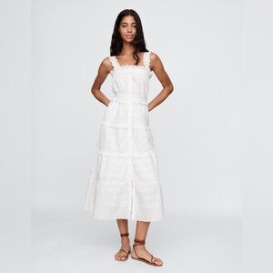 NWT Gap x Doen White Eyelet MIDI Dress Sz XXS.